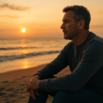 Homem refletindo sobre o fim de um relacionamento e aprendendo a se curar da rejeição amorosa